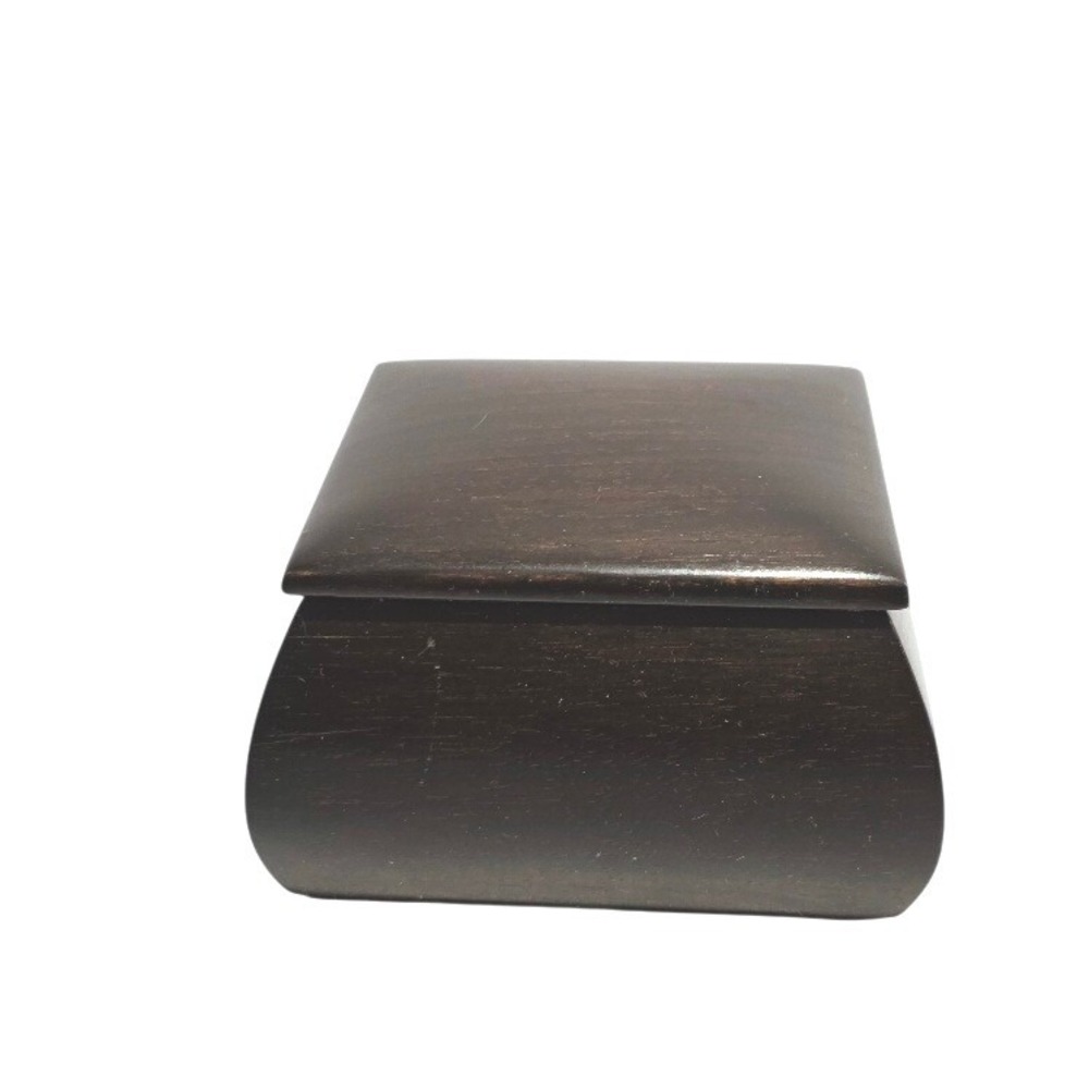 Vintage‎ Ebonized Walnut Wood Trinket Box Keepsake Jewelry Storage Signed